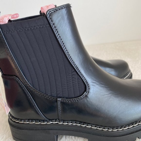 Sam&Libby Women's Skylar Pull-on Bootie, Black Leather, Size 7.5 / 9 - Picture 8 of 9